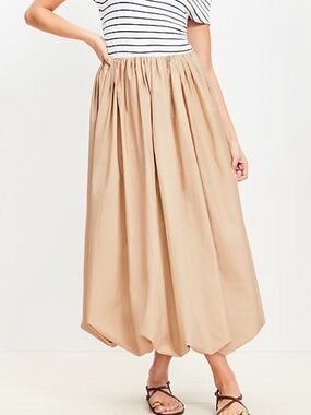Women's Midi Balloon Skirt in Beige — Unbranded